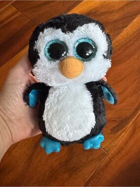 TY Plush Penguin Small Pet Toy - Black, White & Blue